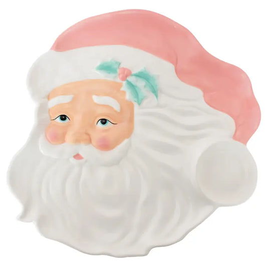 Pink Santa Ceramic Platter
