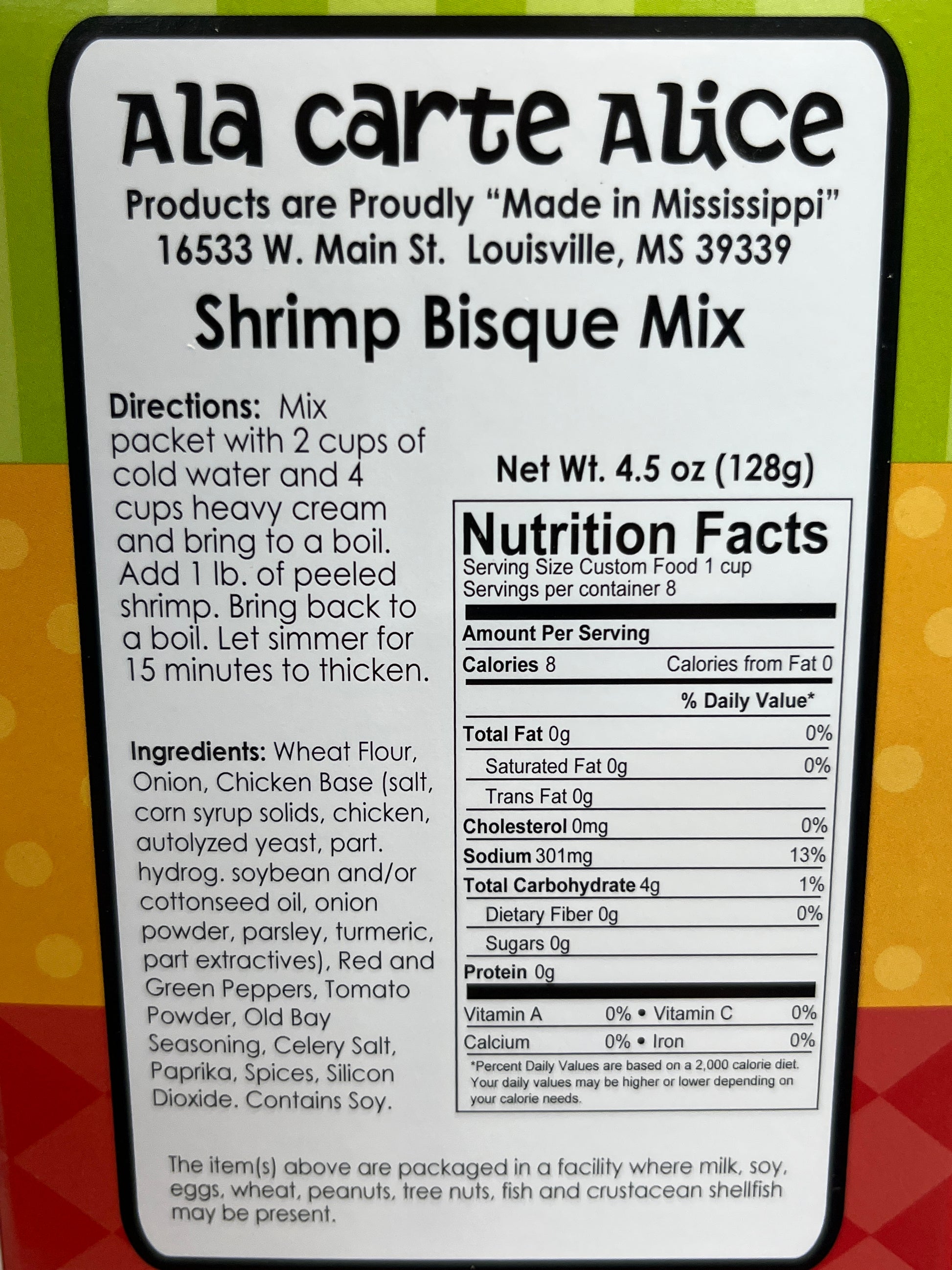 Ala Carte Alice Shrimp Bisque