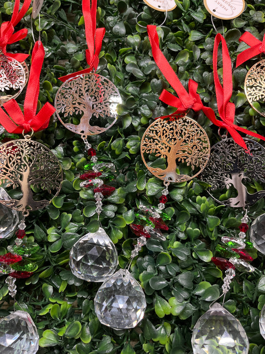Glass & Acrylic Dangle Family Tree Ornament