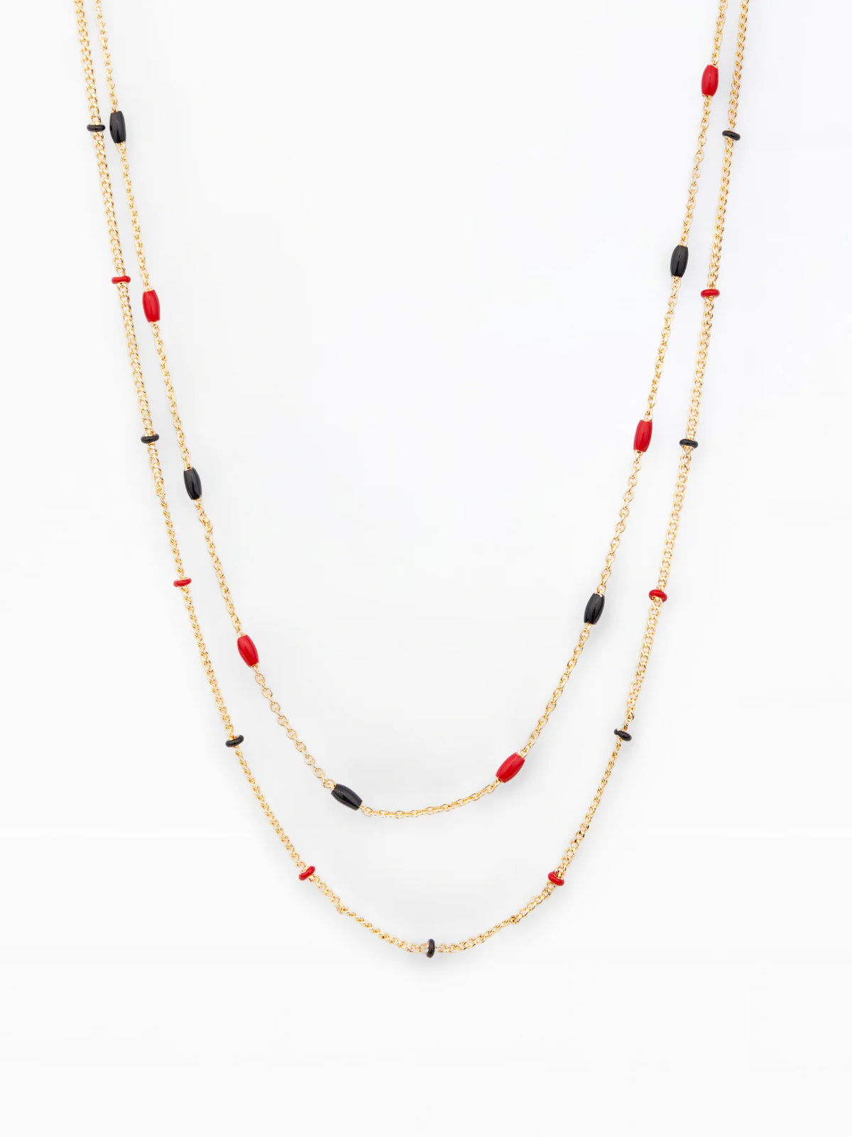 Michelle McDowell-Lacy Chain Necklace Red + Black