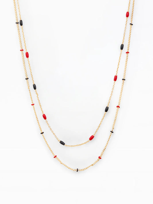 Michelle McDowell-Lacy Chain Necklace Red + Black