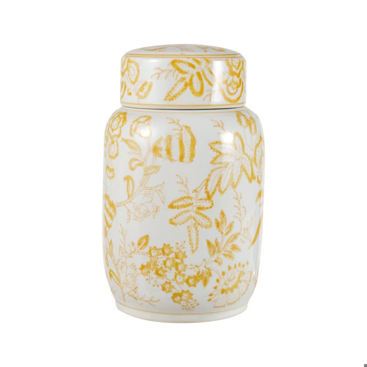 Hazel Mazel Round Stoneware Jar W Pattern