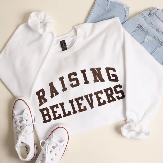 Raising Believers Crewneck Sweatshirt-White