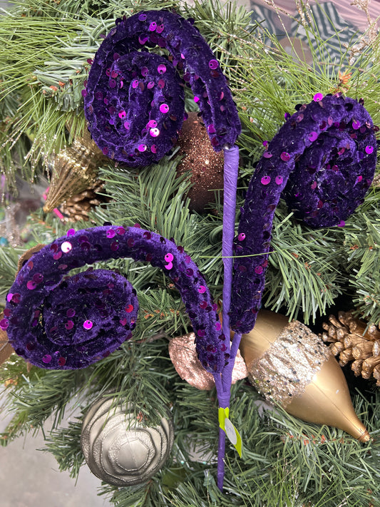 Purple Sequin Swirl Pick