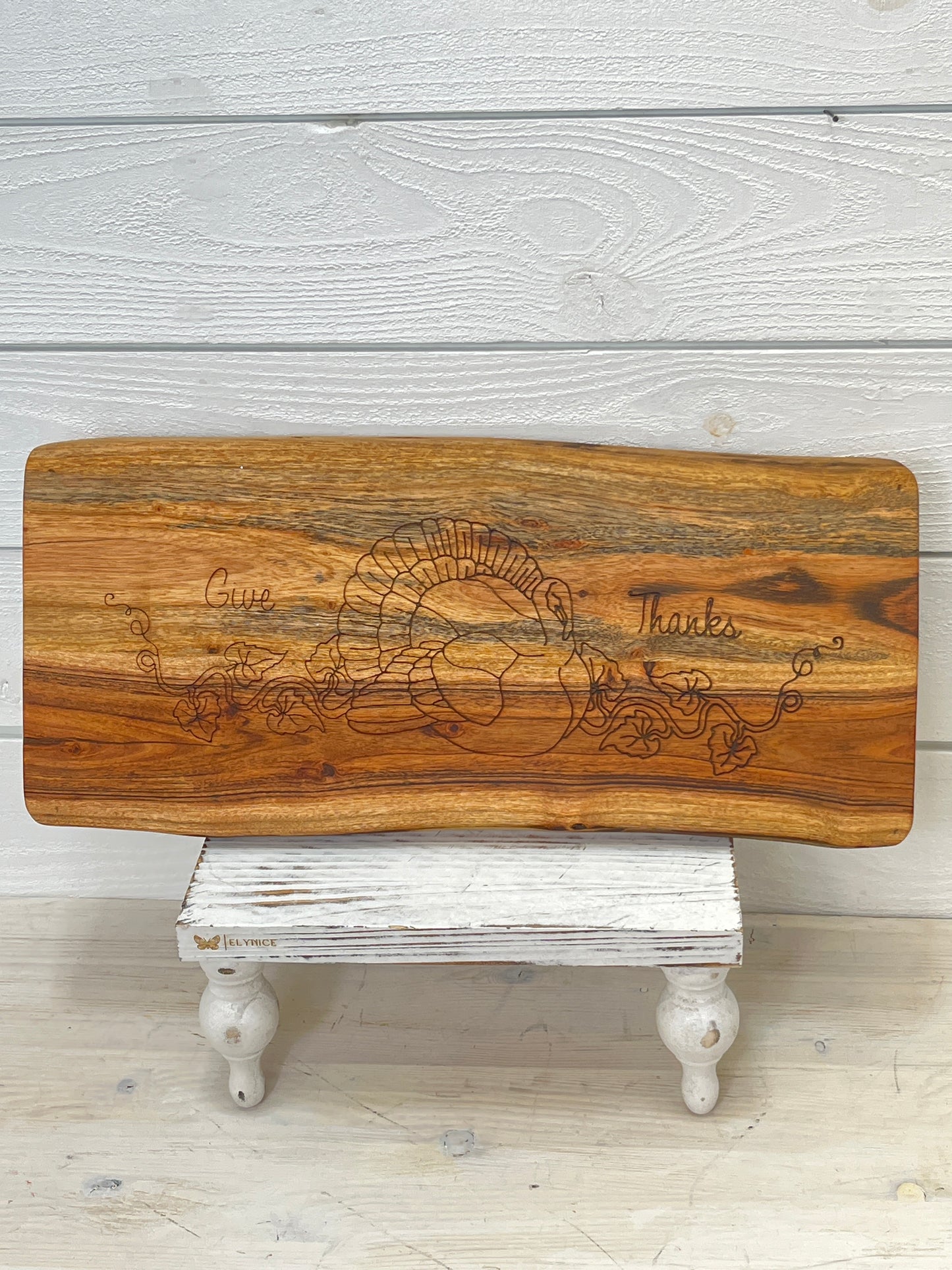 Thanksgiving Wood Footed Board