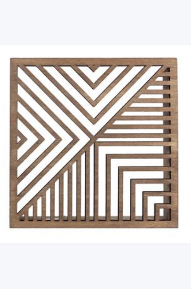 Wood Geometric Framed Tabletop Sign