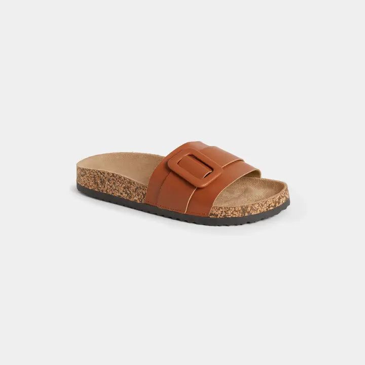 Holland Cognac Slide Sandals