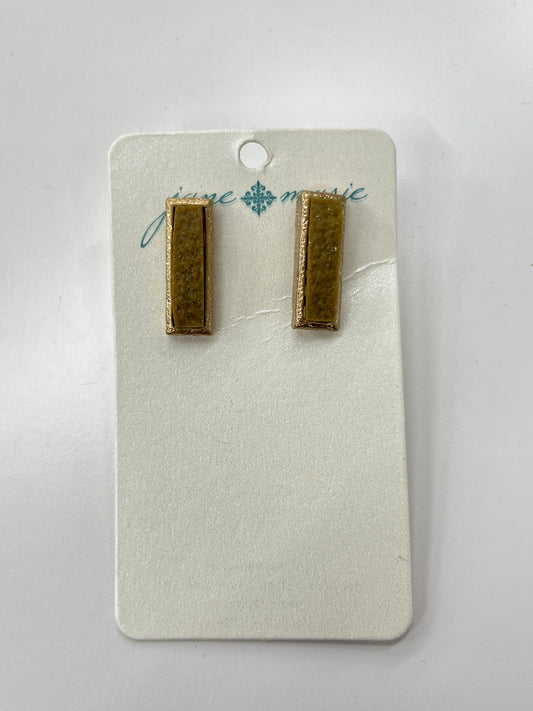 Brown Druzy Rectangle Earrings