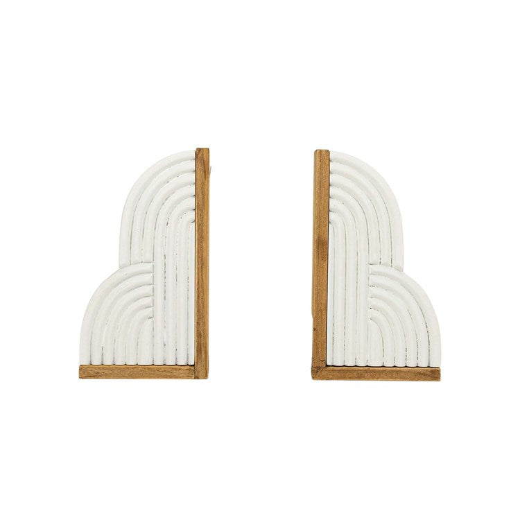Wooden Wren Arched Bookends