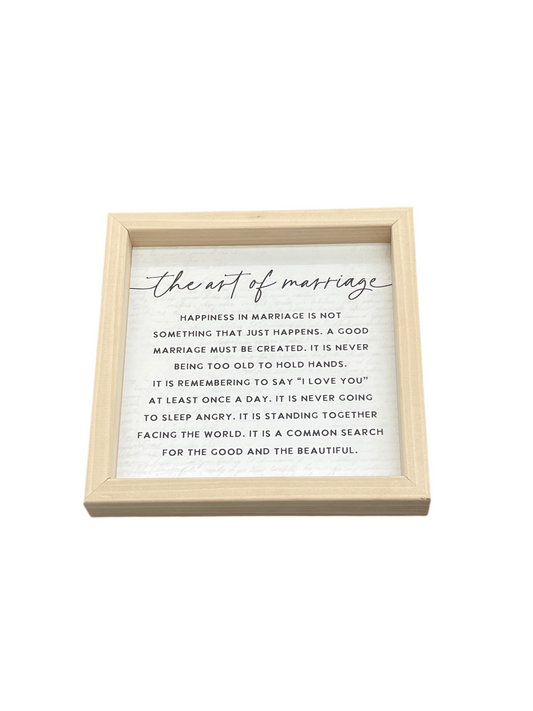 The Art of Marriage Box Sign