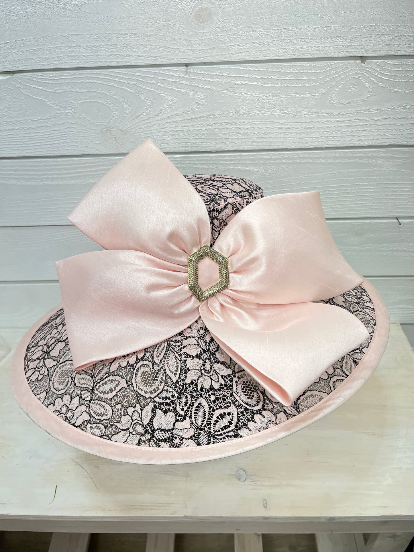 Light Pink & Black Derby Hat