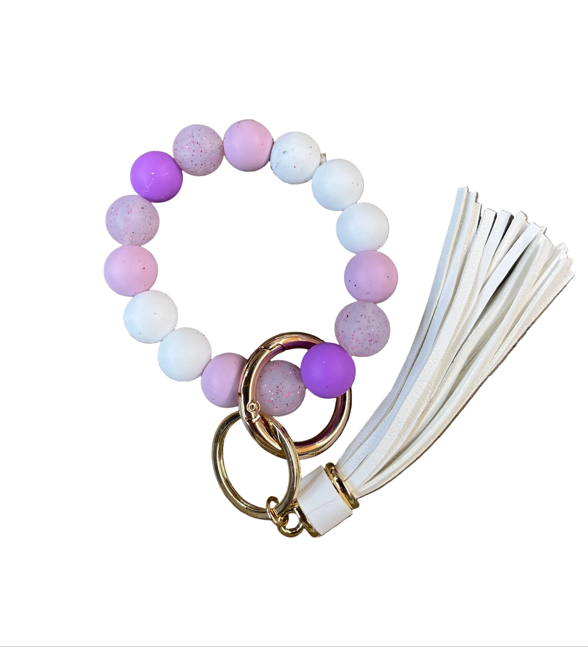 Silicone Key Ring Bracelets With Tassel