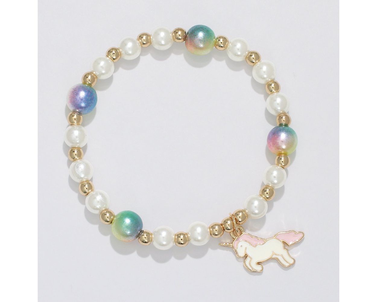 Little Love Rainbow Pearl Unicorn Bracelet