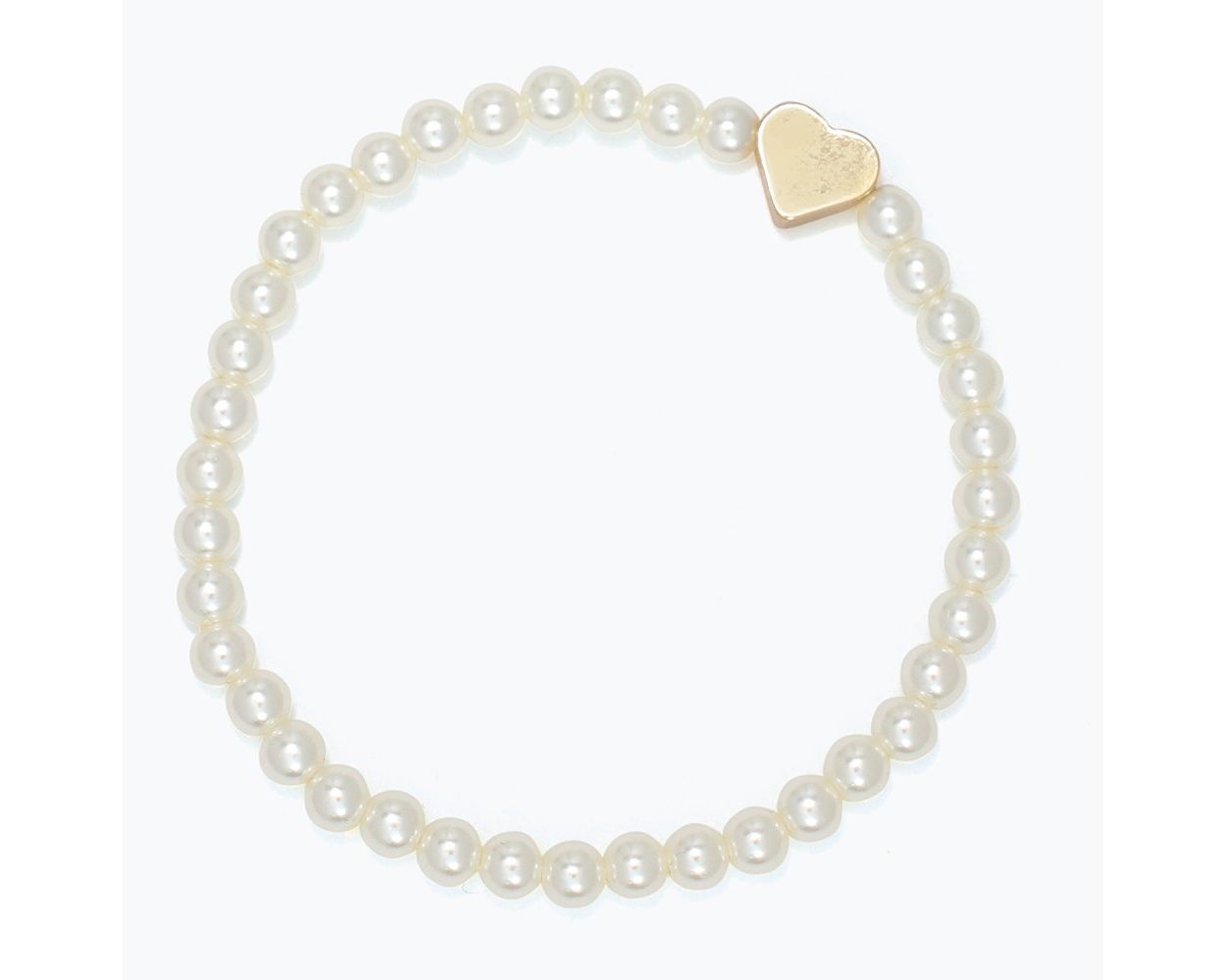Little Love Pearl Bracelet With Gold Heart