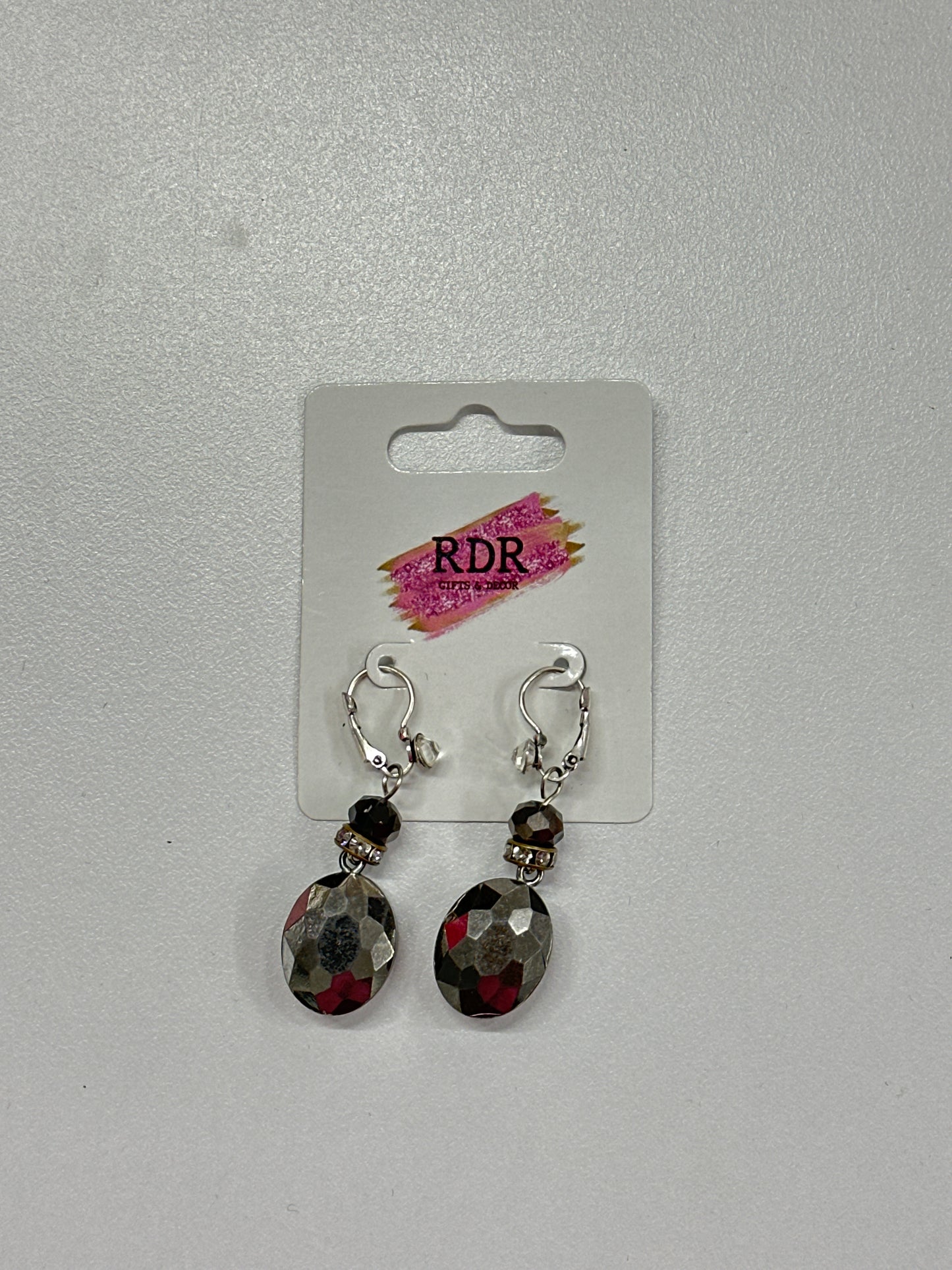 Silver Dangle Earrings with Beads