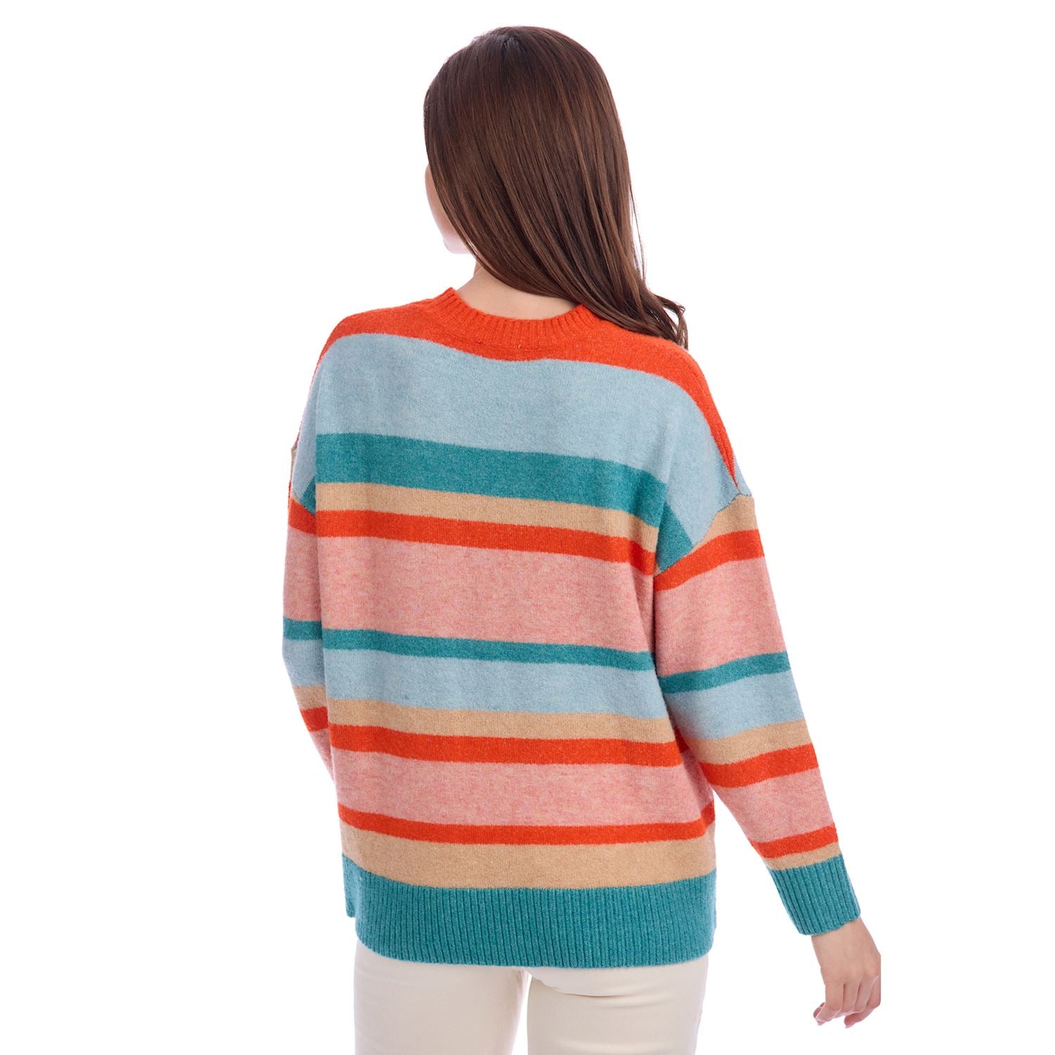 Mud Pie Orange & Blue Sylas Striped Sweater