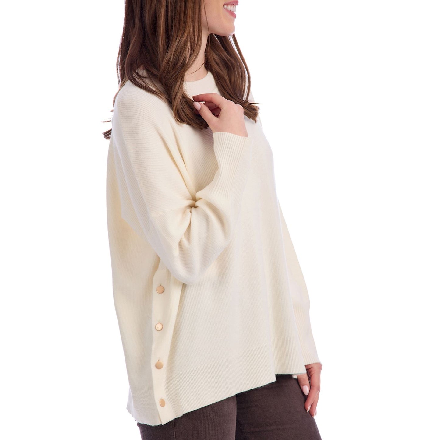 Mud Pie Cream Noralee Button Sweater