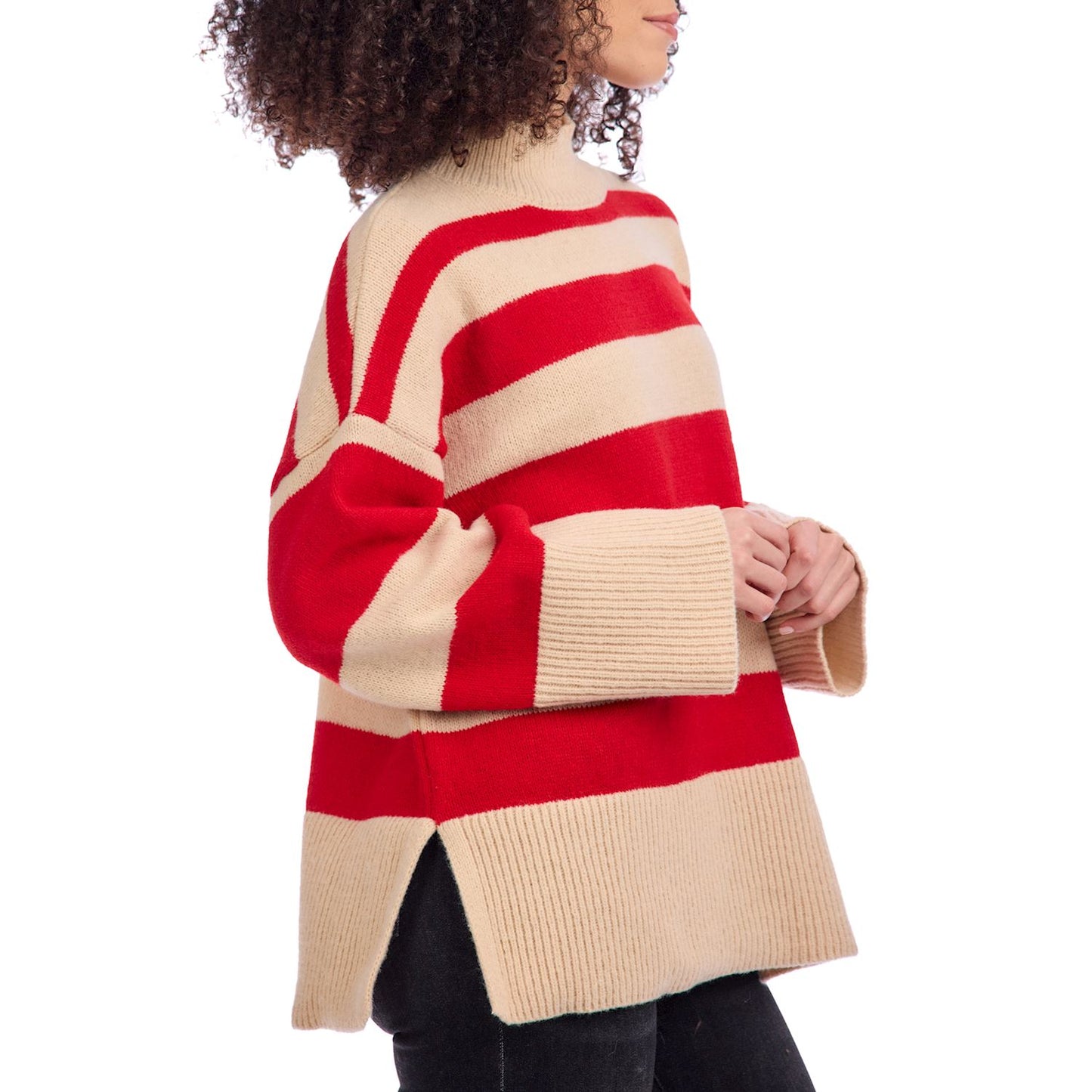 Mud Pie Red Costner Striped Sweater