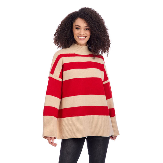 Mud Pie Red Costner Striped Sweater