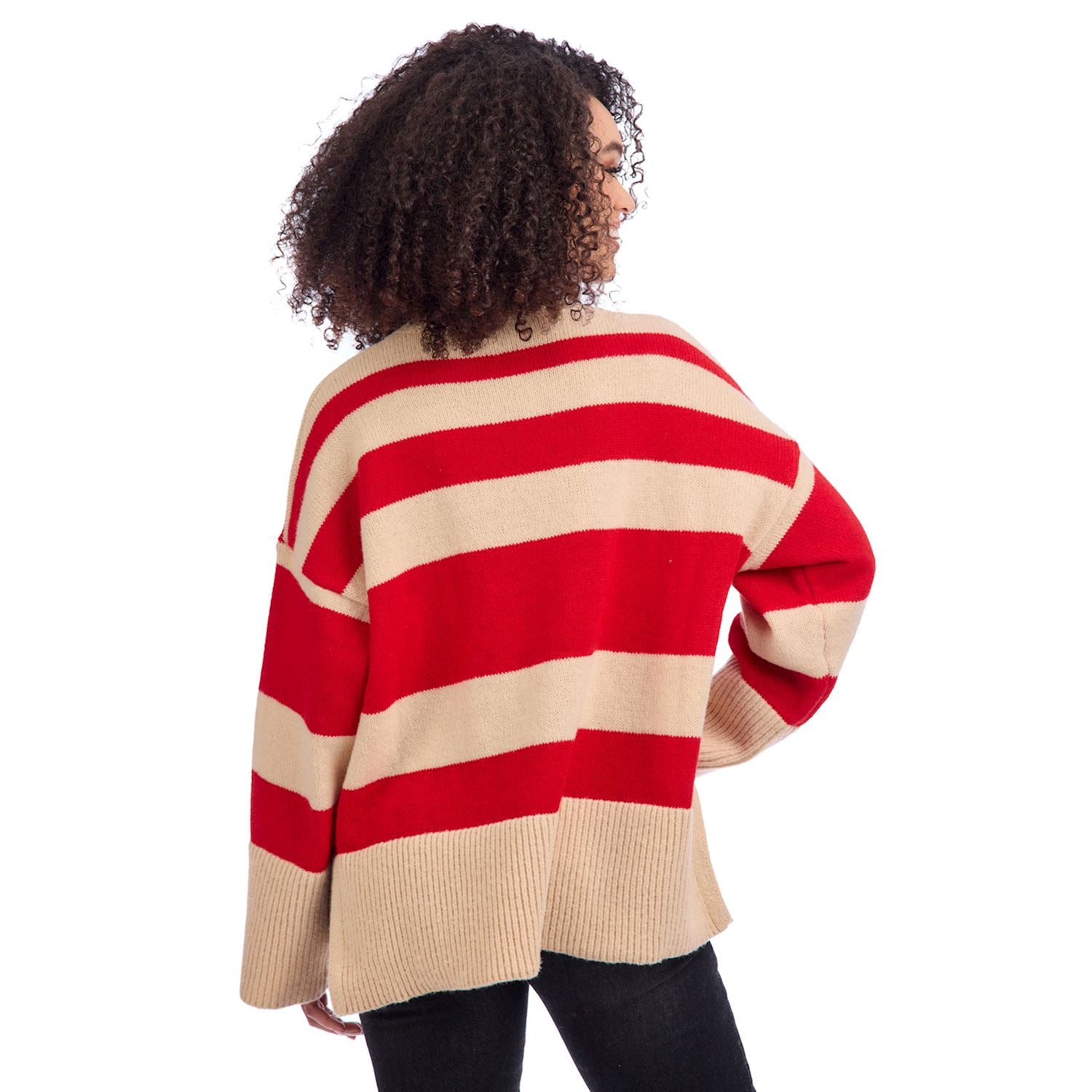 Mud Pie Red Costner Striped Sweater