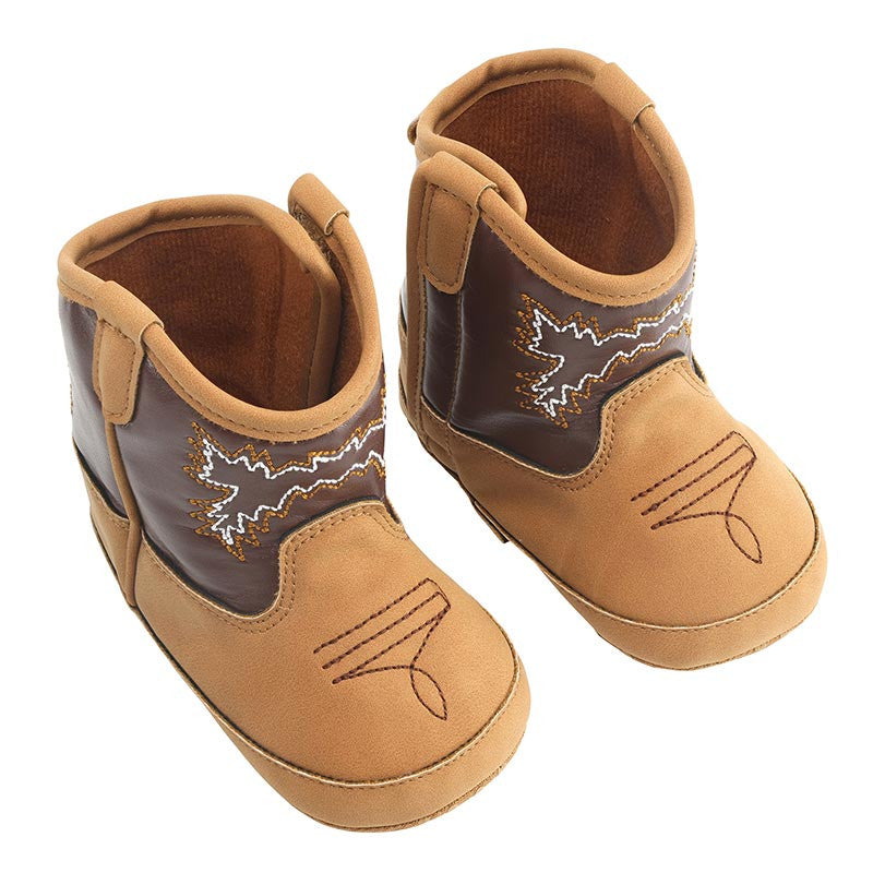 Stephan Baby Cowboy Boots - Brown + Tan