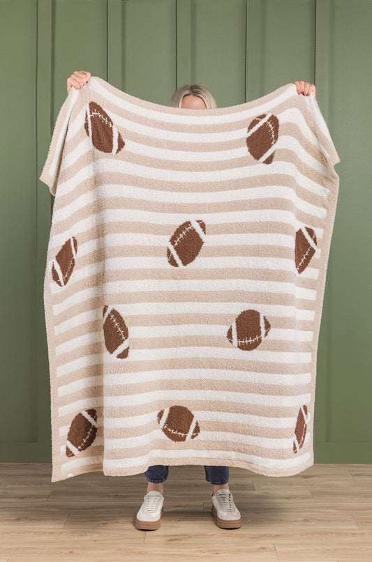 Mud Pie Tailgate Football Chenille Blanket