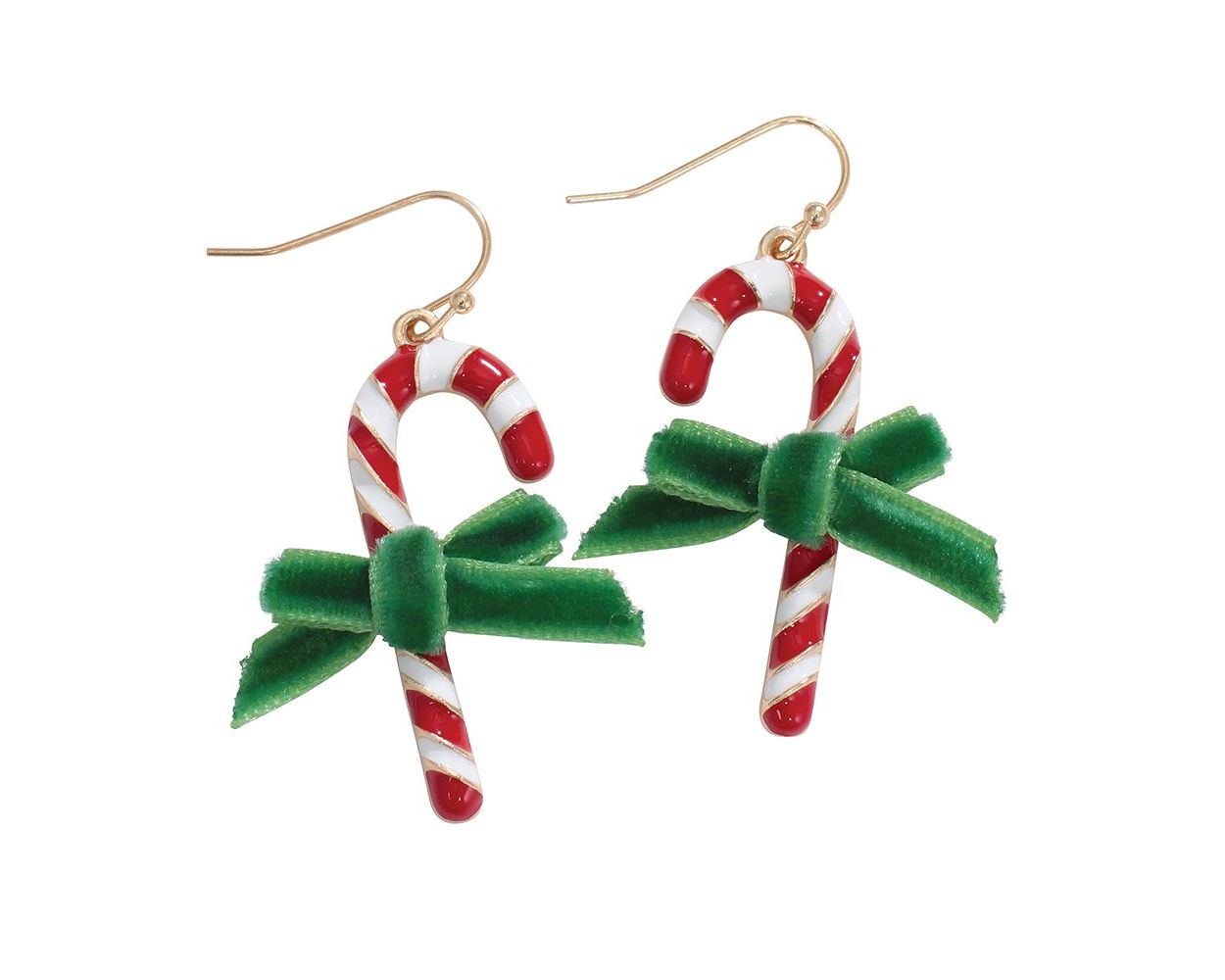Candy Cane Velvet Bows Earrings