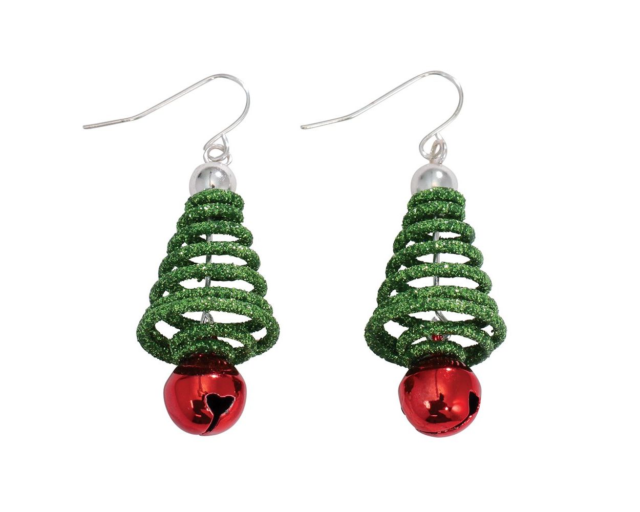 Spiral Tree Earrings With Jingle Bell