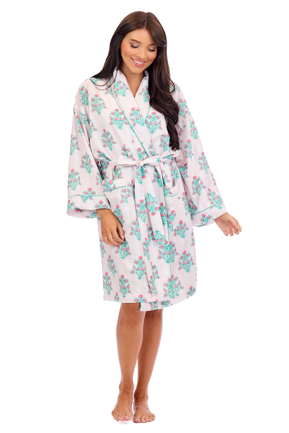 Mud Pie Dahlia Block Print Robe