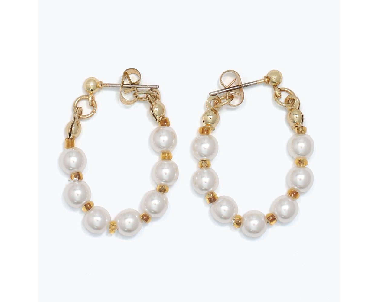 Periwinkle Pearl Hoop Earrings