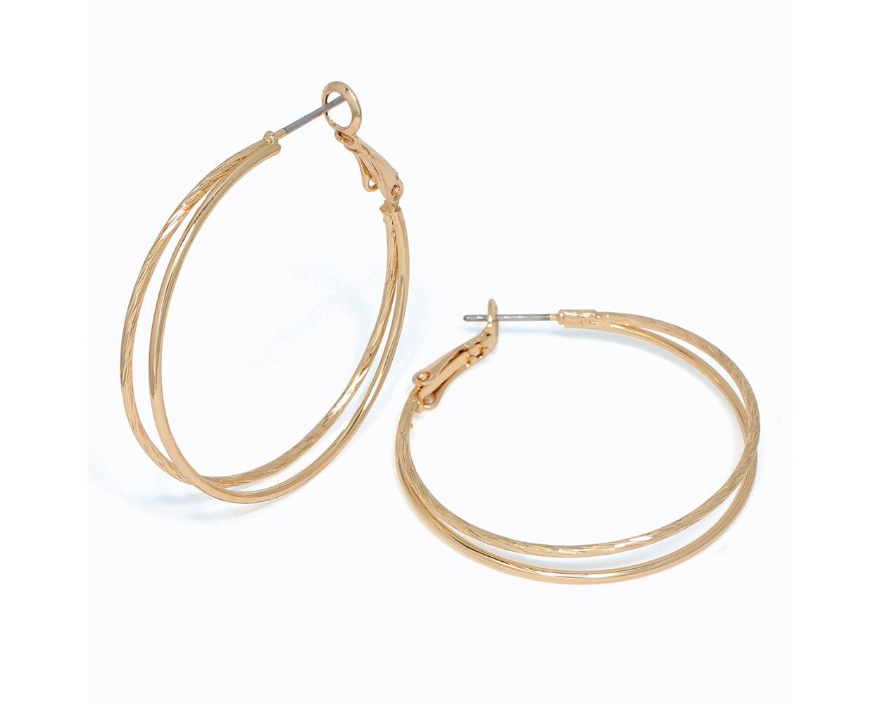 Periwinkle Gold Hoop Earrings