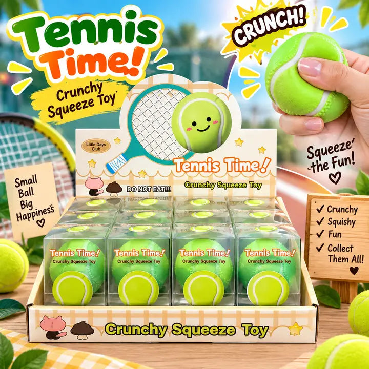 Tennis Time! Crunchy Squeeze Toy — Asmr Crunch Tennis Ball
