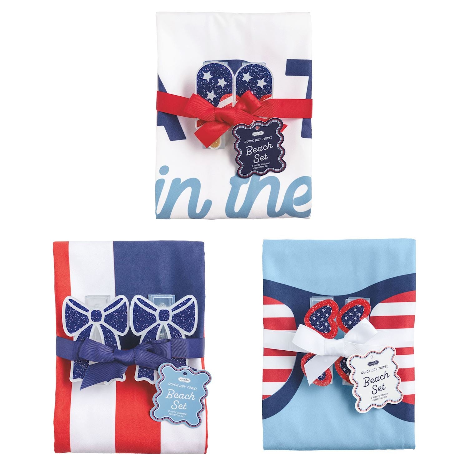 Mud Pie Patriotic Quick Dry Towel Beach Sets