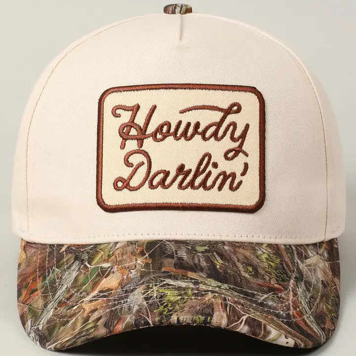 Howdy Darlin' Embroidery Patch Camo Cap