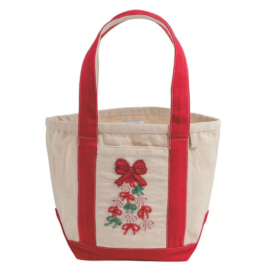 Mud Pie Christmas Tree Beaded Mini Tote