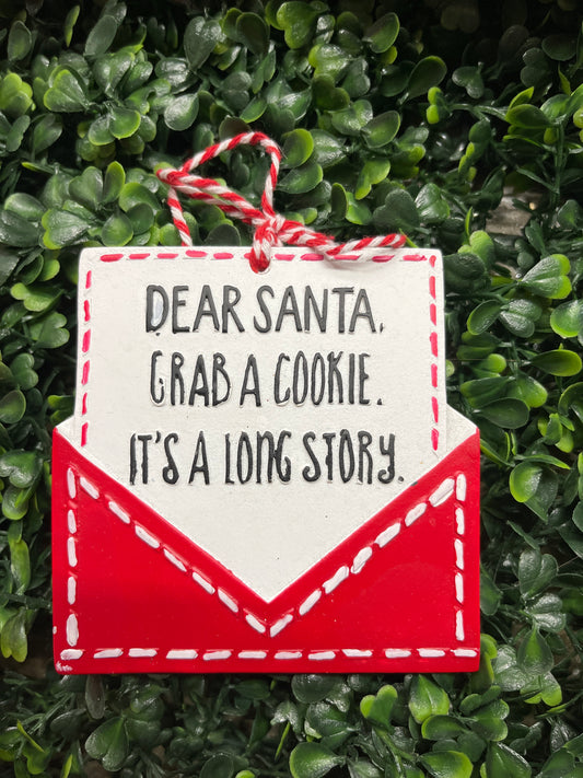 Dear Santa Red Envelope/White Letter Ornament
