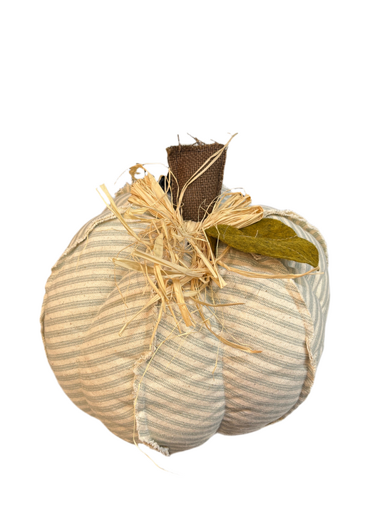 Blue/White Striped Fabric Pumpkin