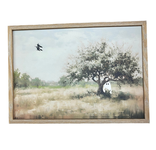 Hiding Ghostie Framed Wall Decor