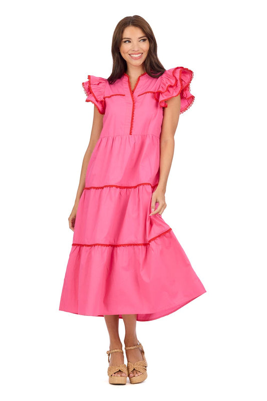 Mud Pie Pia Ric Rac Dress Pink