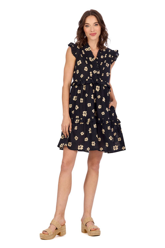 Mud Pie Reeves Flounce Dress Black