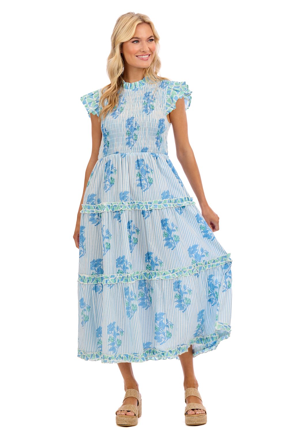 Mud Pie Perin Smocked Midi Dress