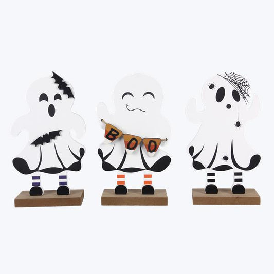 Wood Tabletop Happy Standing Ghosts