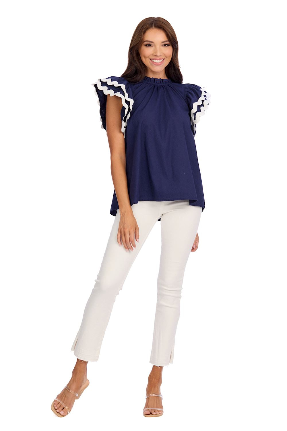 Mud Pie Navy Angie Ric-Rac Top