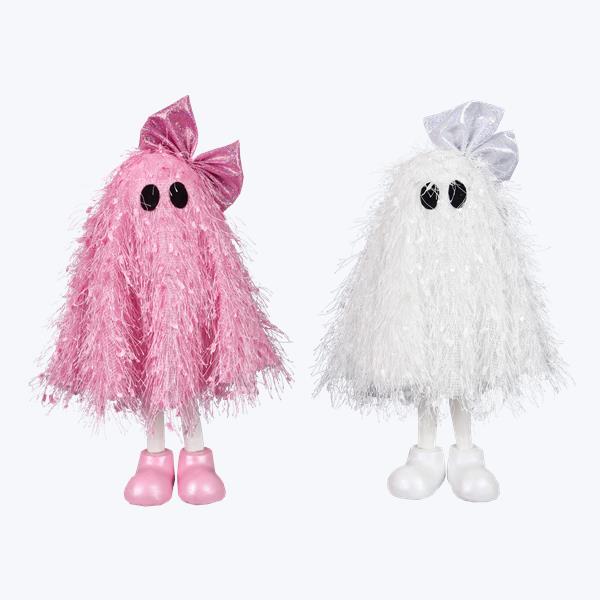 Fuzzy Colorful Fabric Tabletop Ghosts