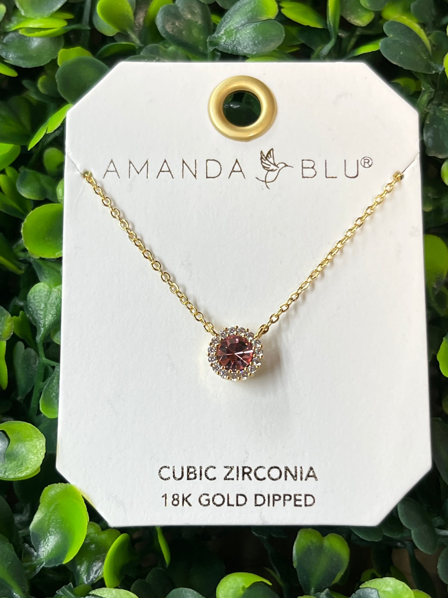 Gold & Pink Halo Necklace