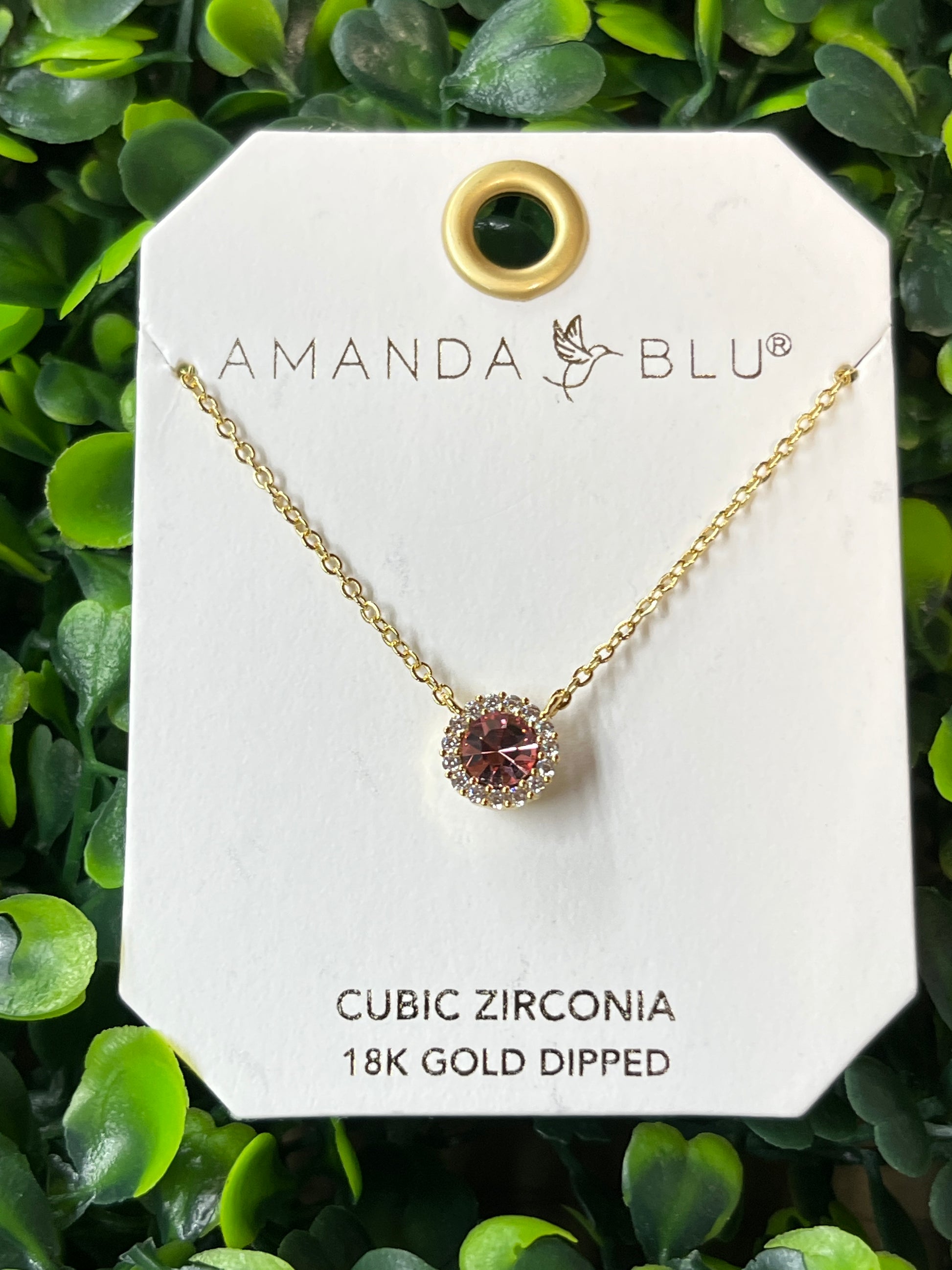 Gold & Pink Halo Necklace