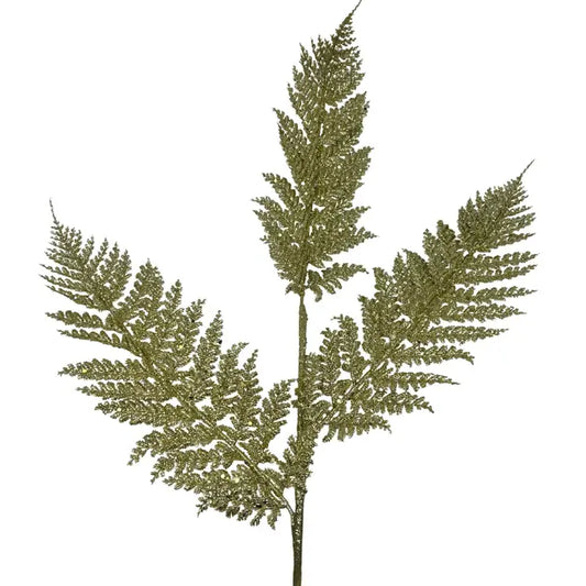 Shimmery Glitter Fern Spray - Gold 32”