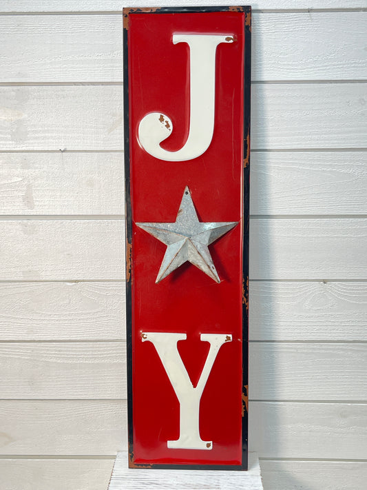 Metal Vertical Sign With Star