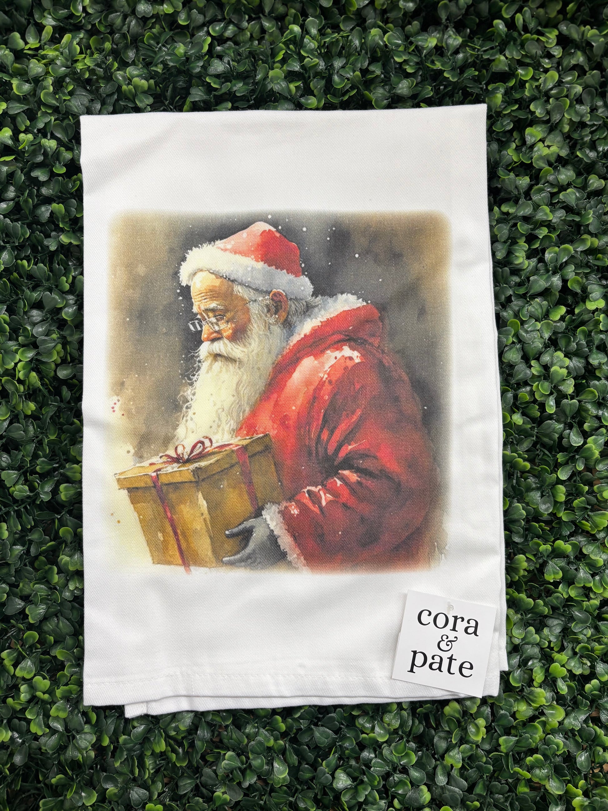 Vintage Santa Christmas Tea Towel