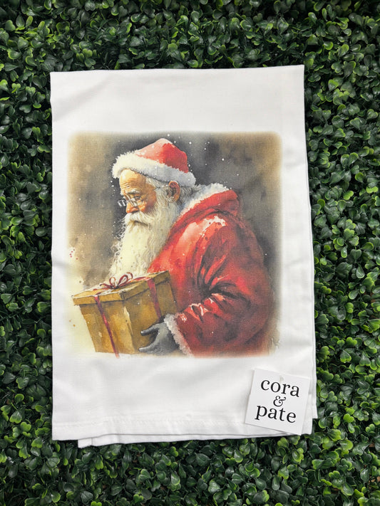 Vintage Santa Christmas Tea Towel